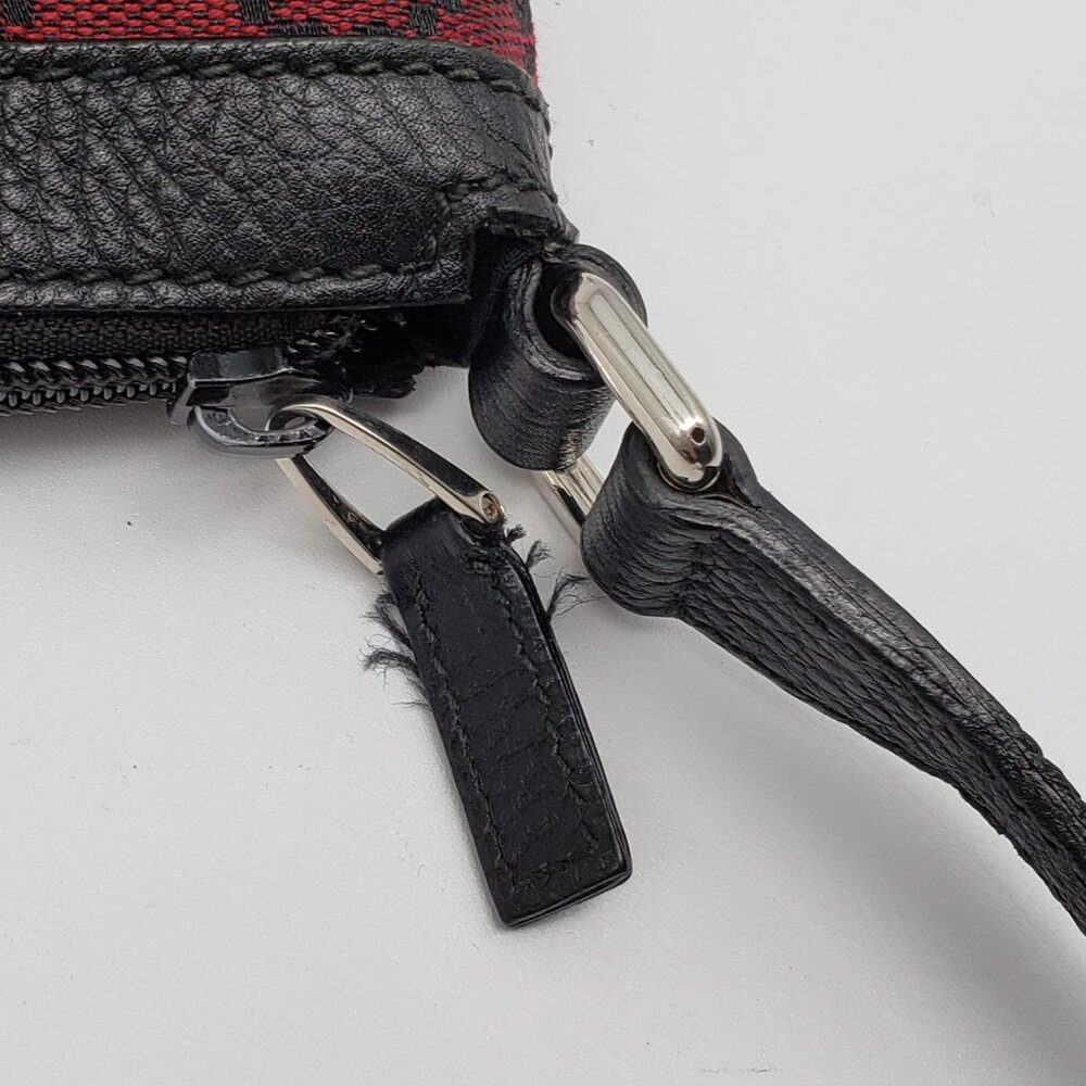 Authentic Gucci GG Canvas Crossbody Red/Black Monogram Leather Trim Shoulder Bag - Picture 9 of 16